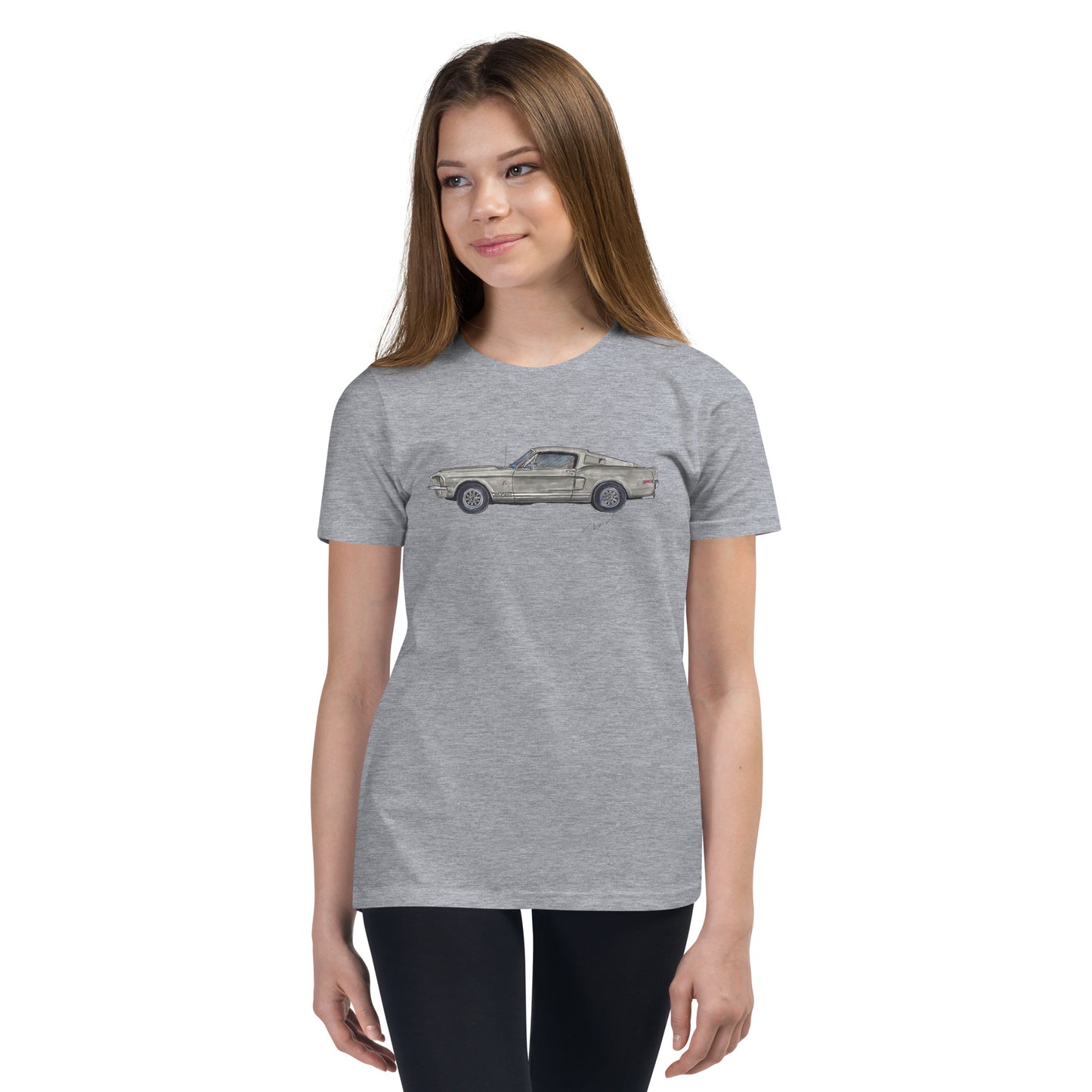 1968 M Shelby GT500 Silver Youth Short Sleeve T-Shirt