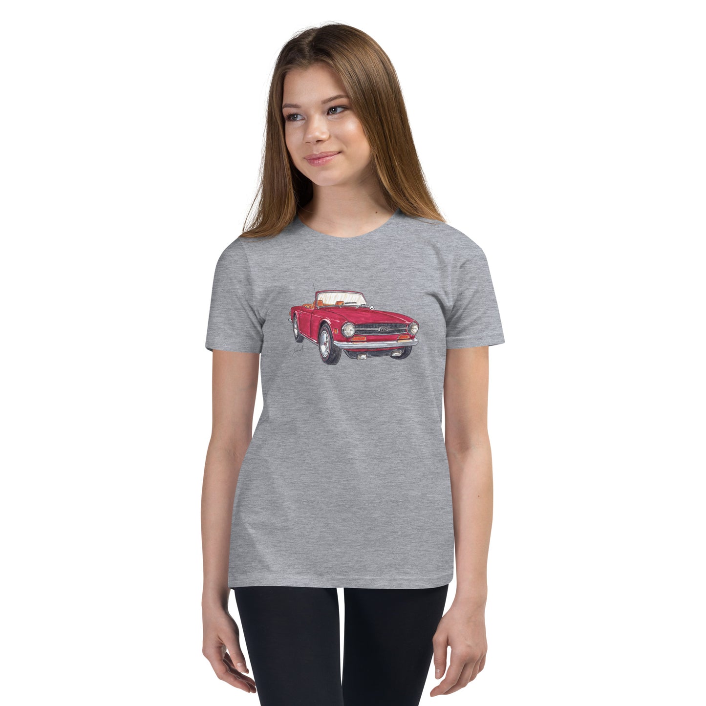 British TR6 Burgundy Youth Short Sleeve T-Shirt