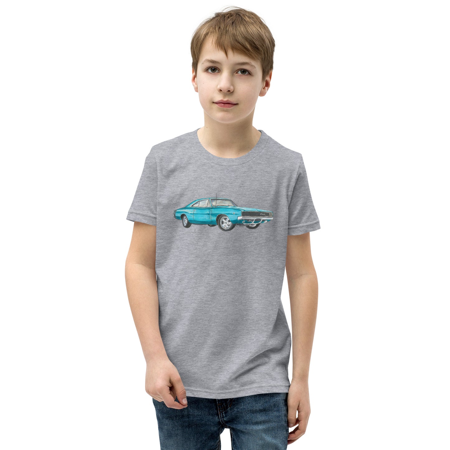 1968 Charger Blue Youth Short Sleeve T-Shirt