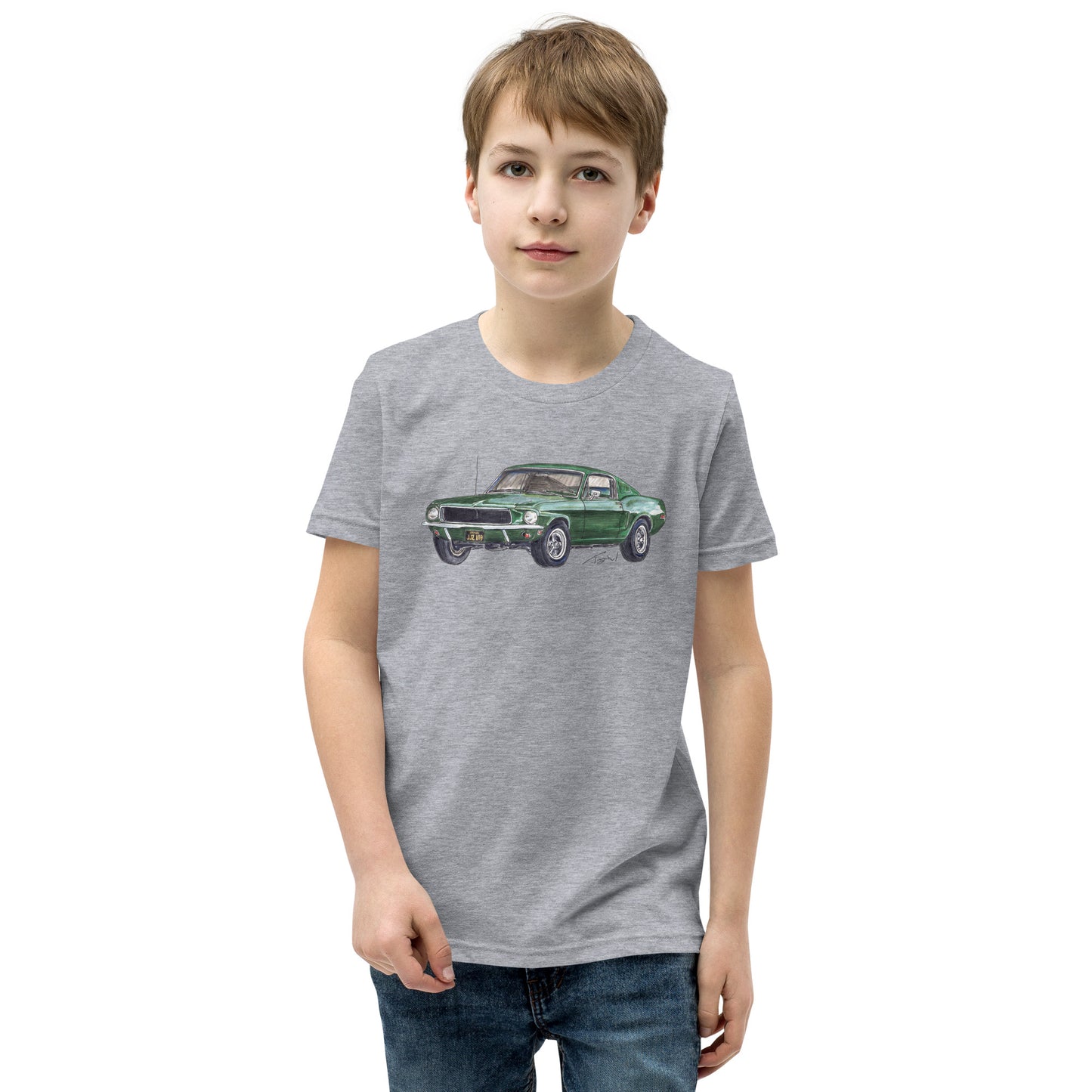 1968 B Mustang GT Green Youth Short Sleeve T-Shirt