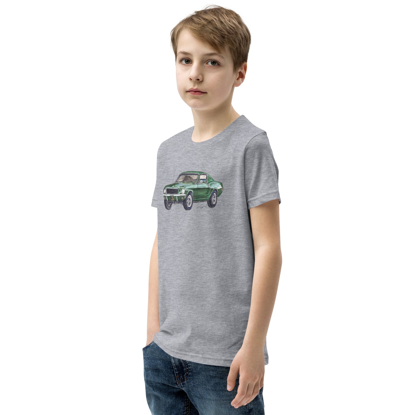 1968 B Mustang GT Green Youth Short Sleeve T-Shirt