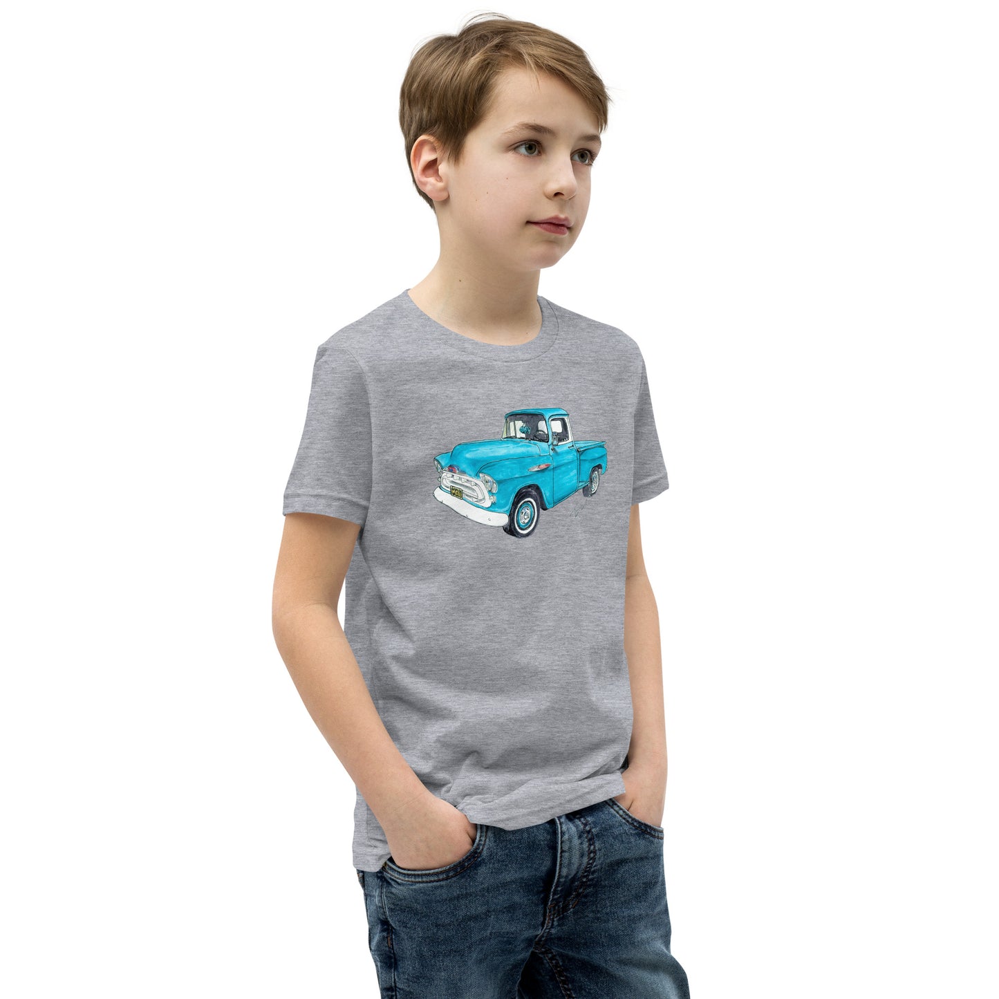 Vintage 1957 C Truck Blue Youth Short Sleeve T-Shirt