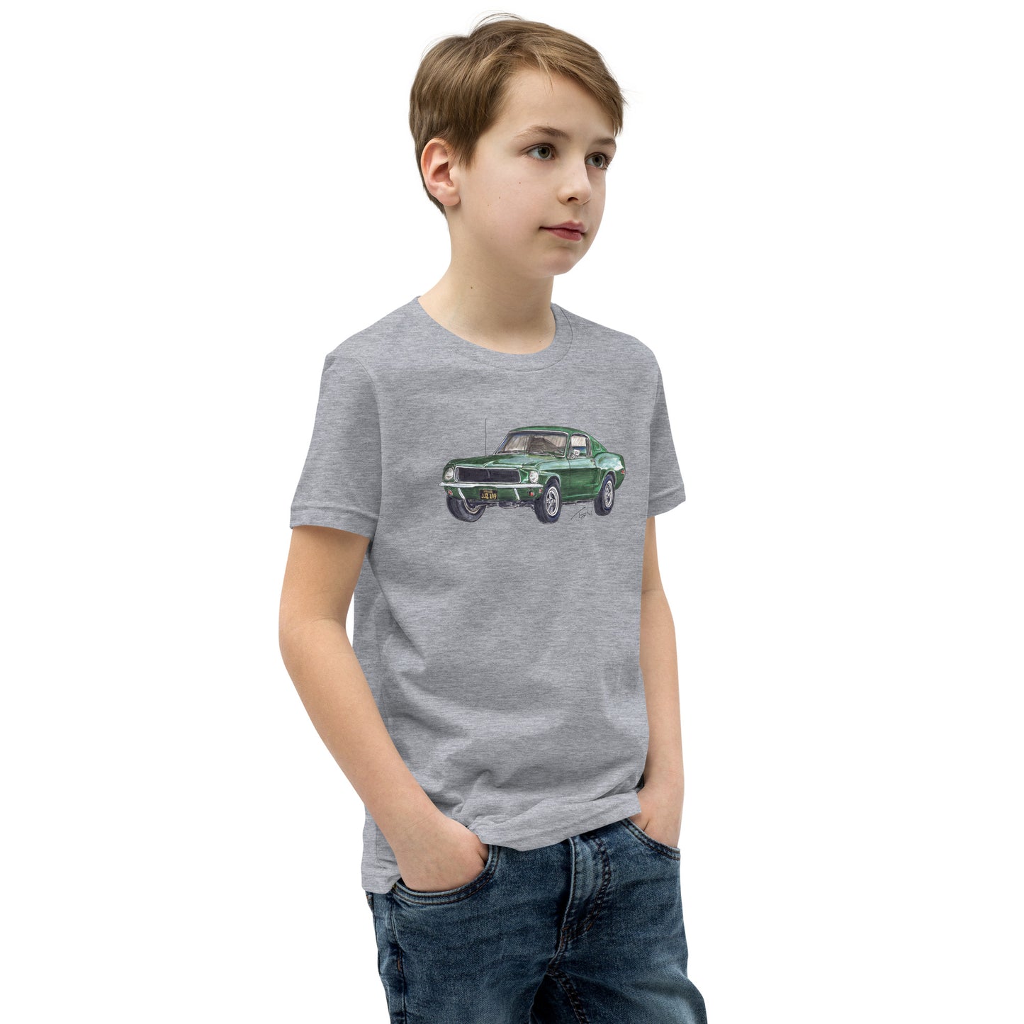 1968 B Mustang GT Green Youth Short Sleeve T-Shirt