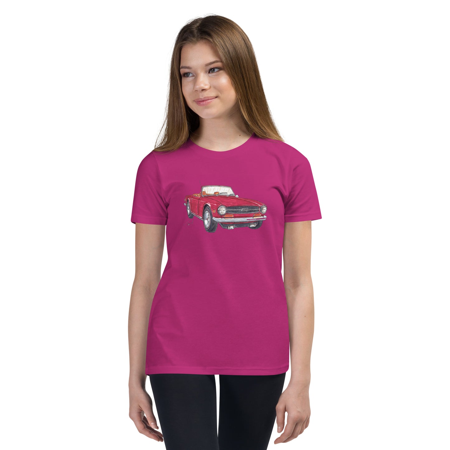 British TR6 Burgundy Youth Short Sleeve T-Shirt