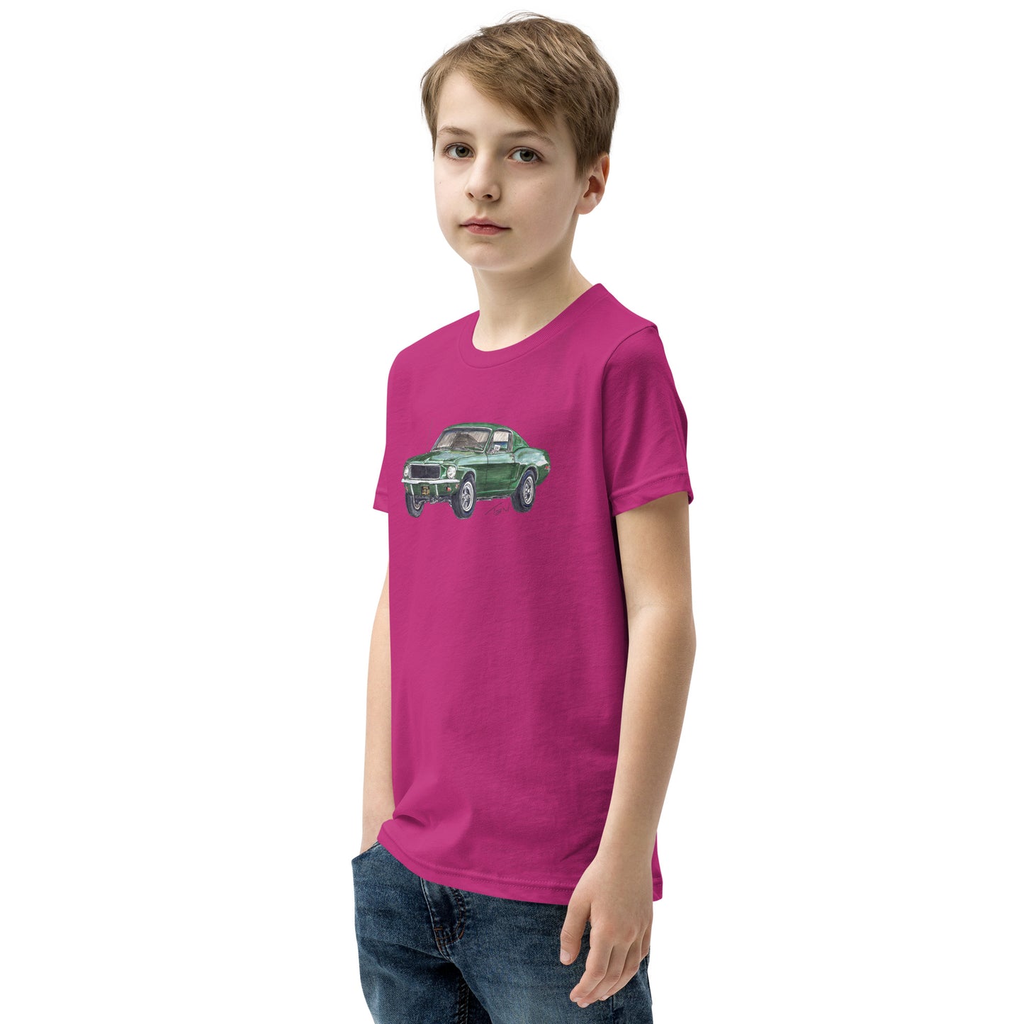 1968 B Mustang GT Green Youth Short Sleeve T-Shirt