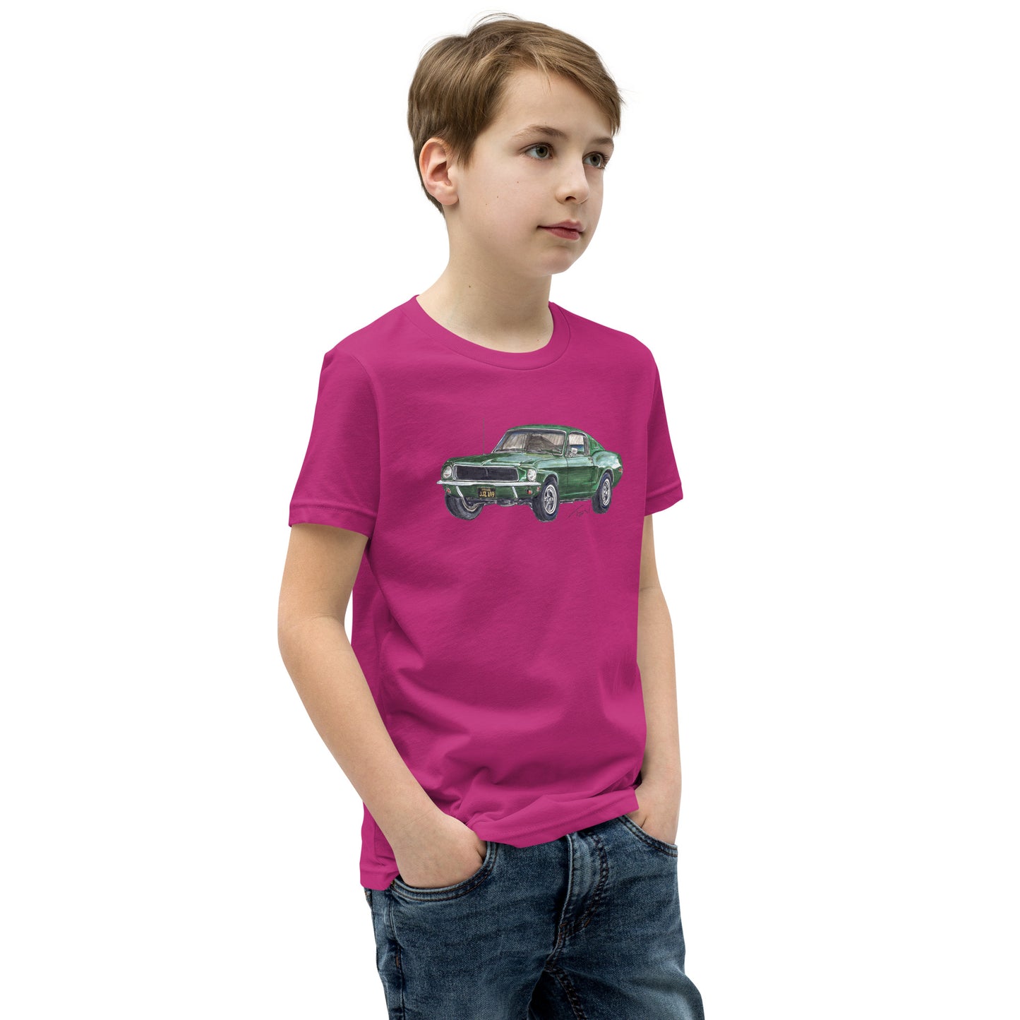 1968 B Mustang GT Green Youth Short Sleeve T-Shirt