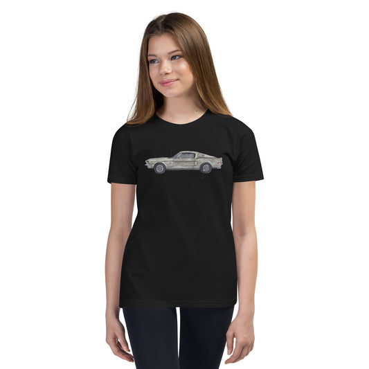 1968 M Shelby GT500 Silver Youth Short Sleeve T-Shirt