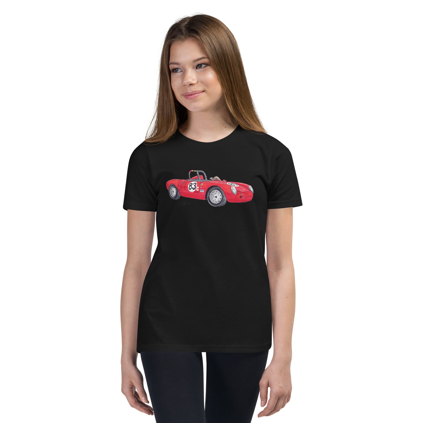 1955 P 550A Spyder Red Youth Short Sleeve T-Shirt