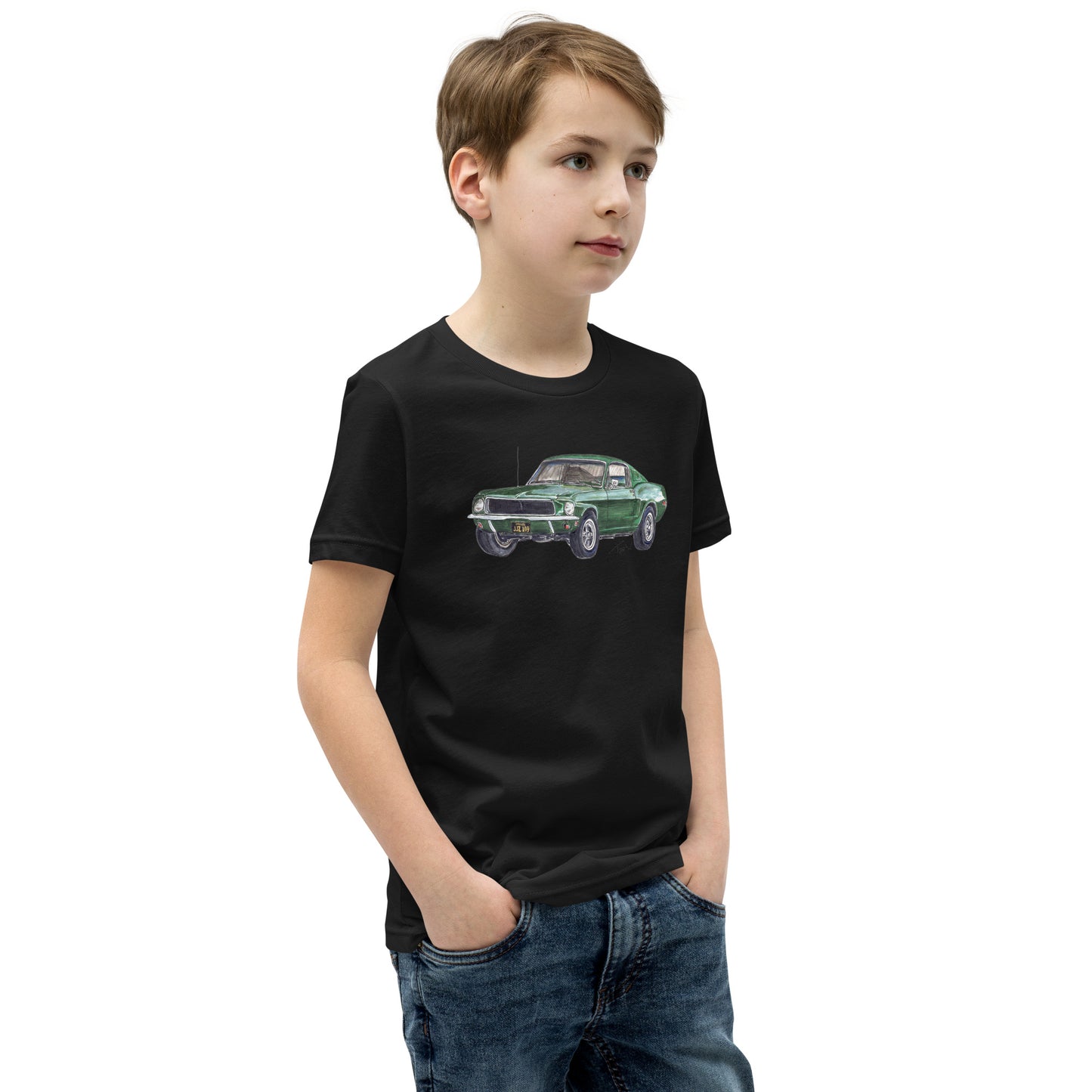 1968 B Mustang GT Green Youth Short Sleeve T-Shirt