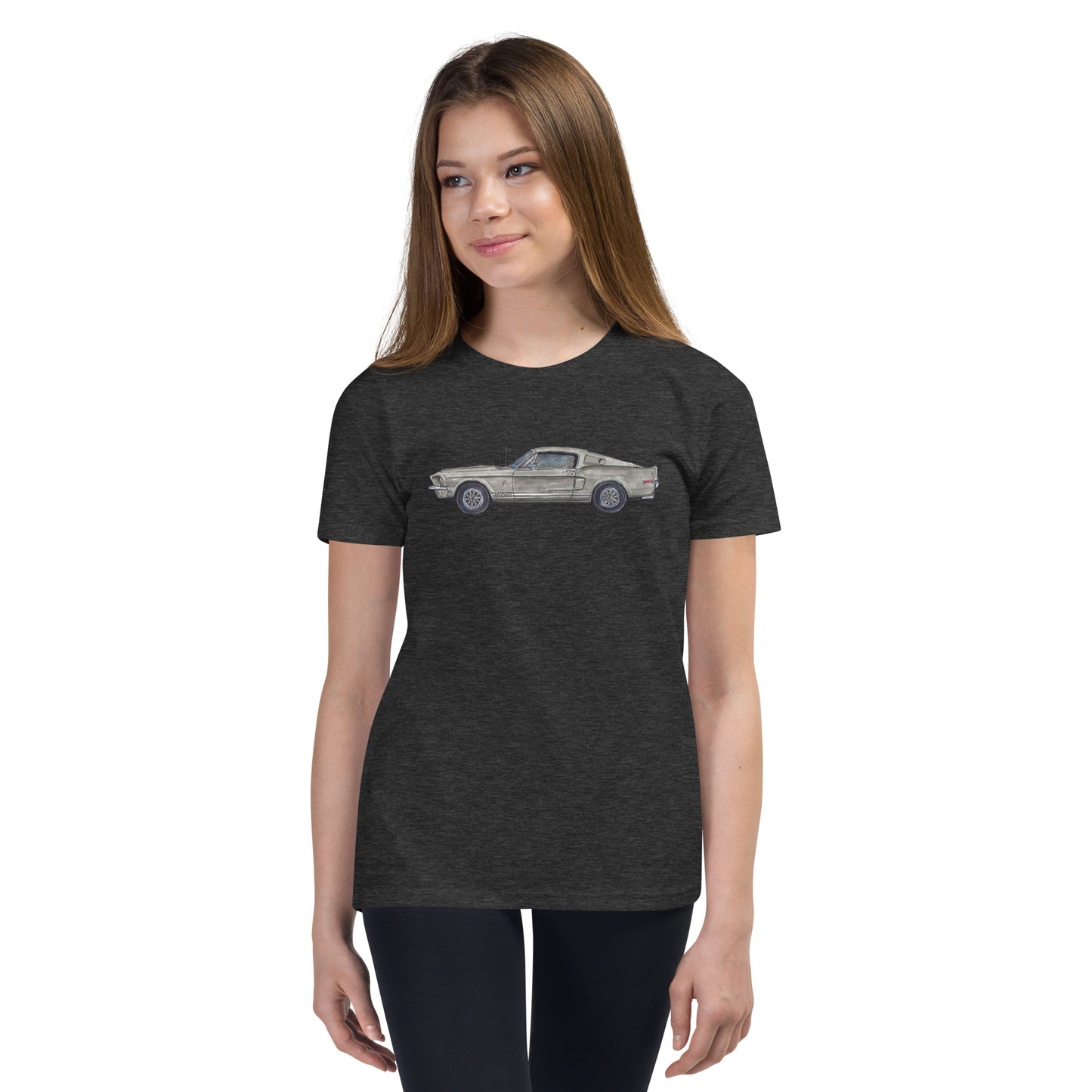 1968 M Shelby GT500 Silver Youth Short Sleeve T-Shirt