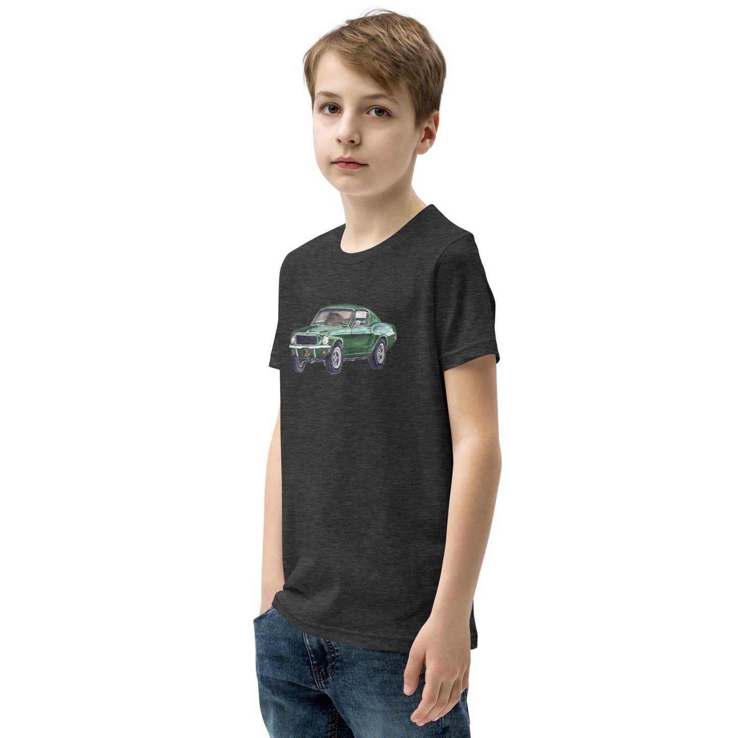 1968 B Mustang GT Green Youth Short Sleeve T-Shirt