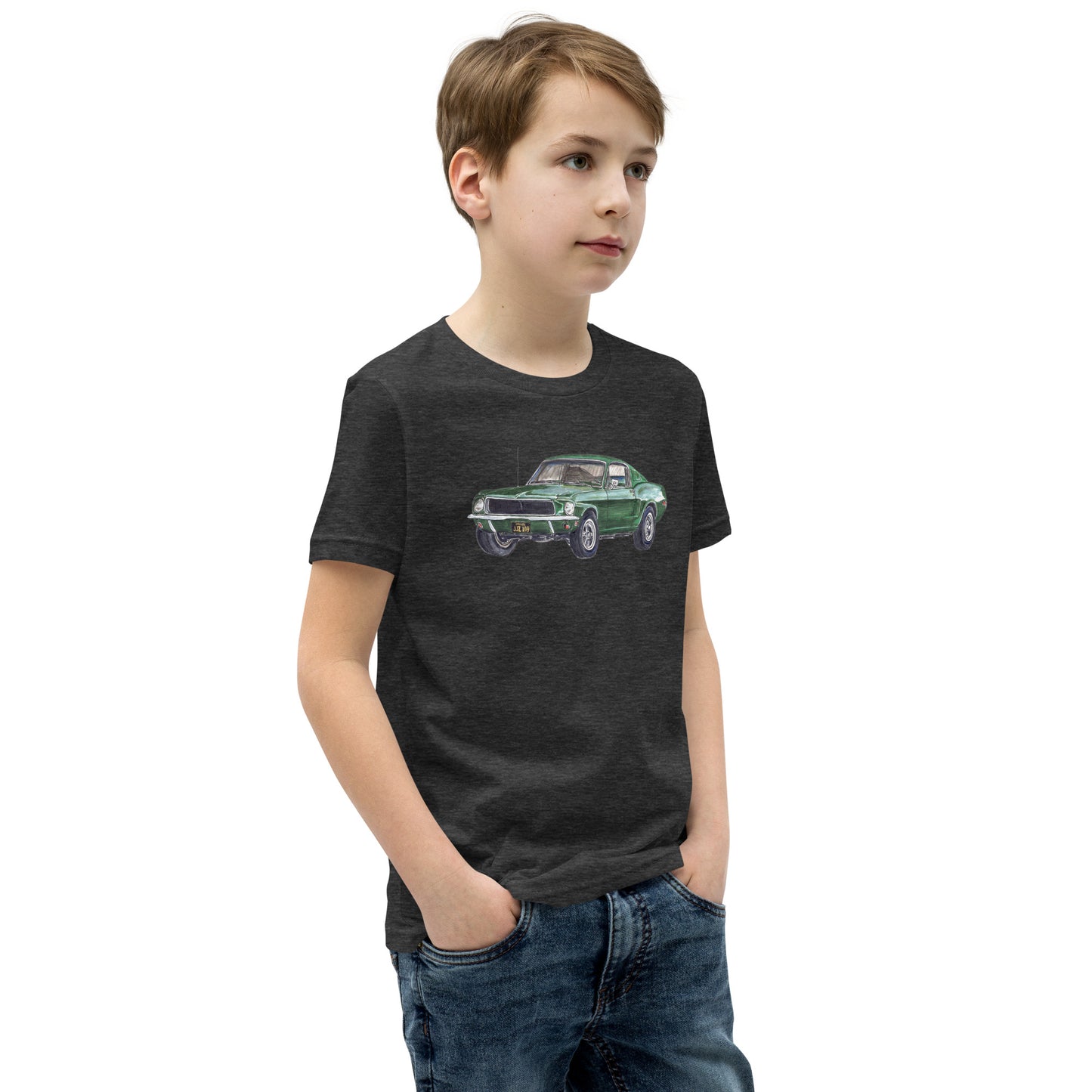 1968 B Mustang GT Green Youth Short Sleeve T-Shirt