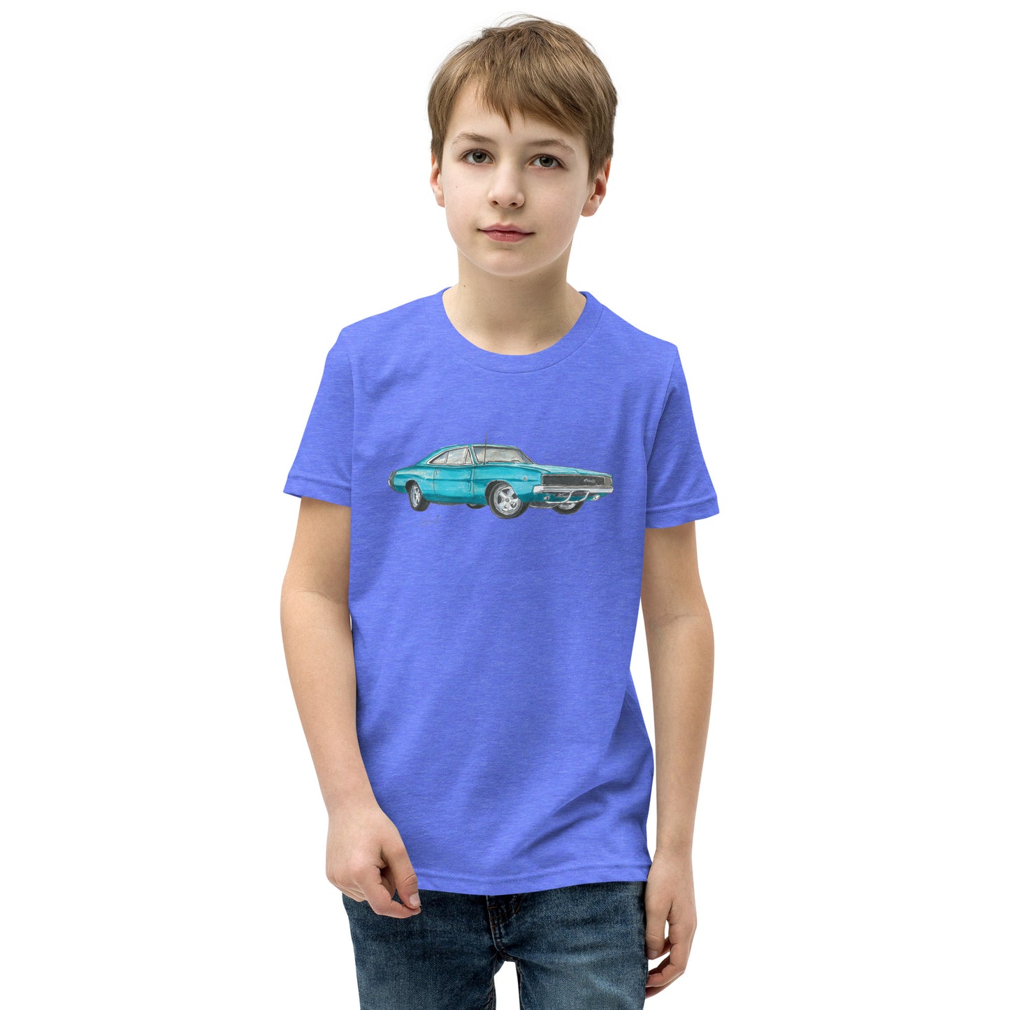 1968 Charger Blue Youth Short Sleeve T-Shirt