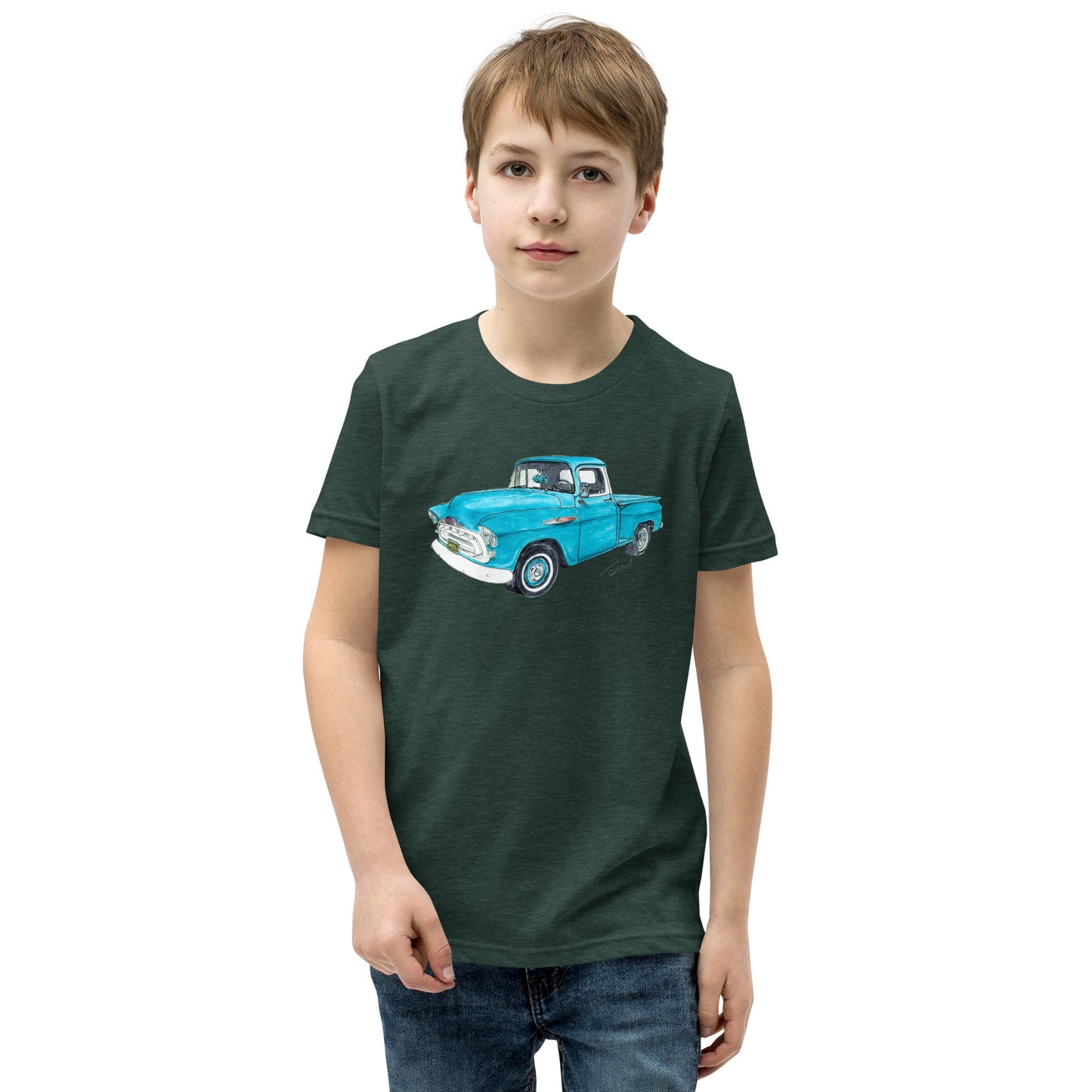 Vintage 1957 C Truck Blue Youth Short Sleeve T-Shirt