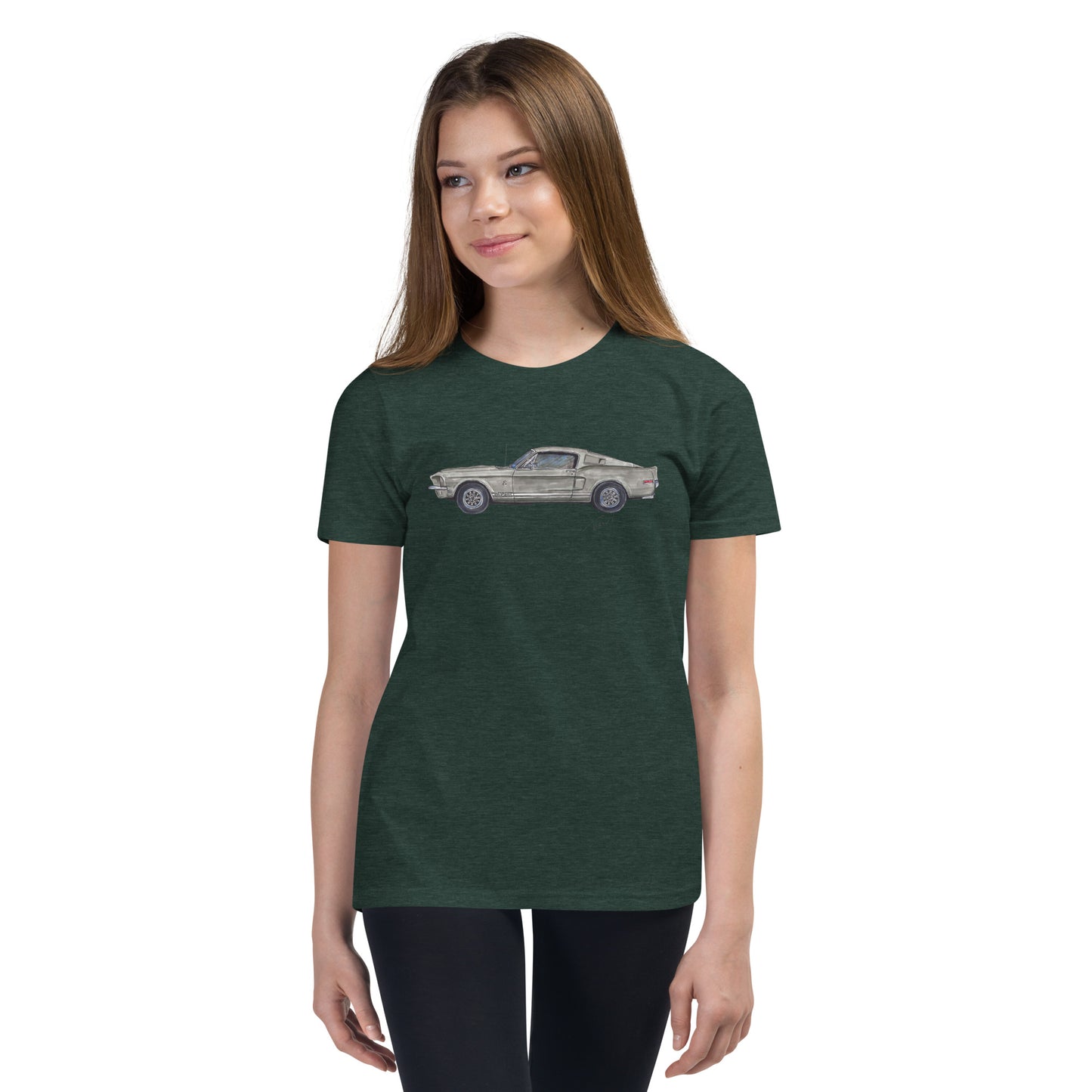 1968 M Shelby GT500 Silver Youth Short Sleeve T-Shirt