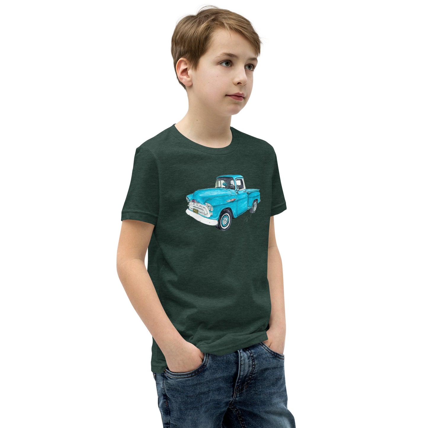 Vintage 1957 C Truck Blue Youth Short Sleeve T-Shirt