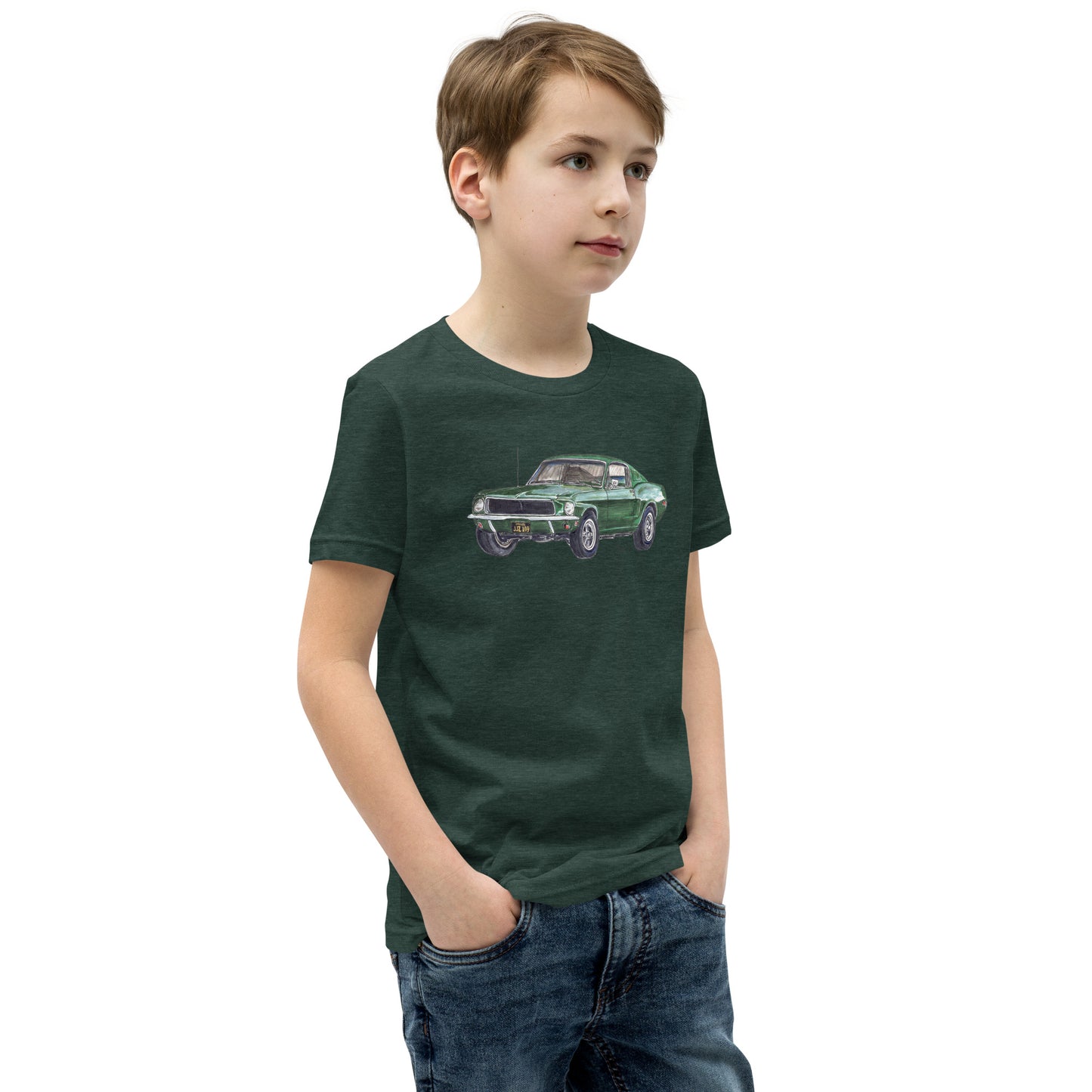 1968 B Mustang GT Green Youth Short Sleeve T-Shirt