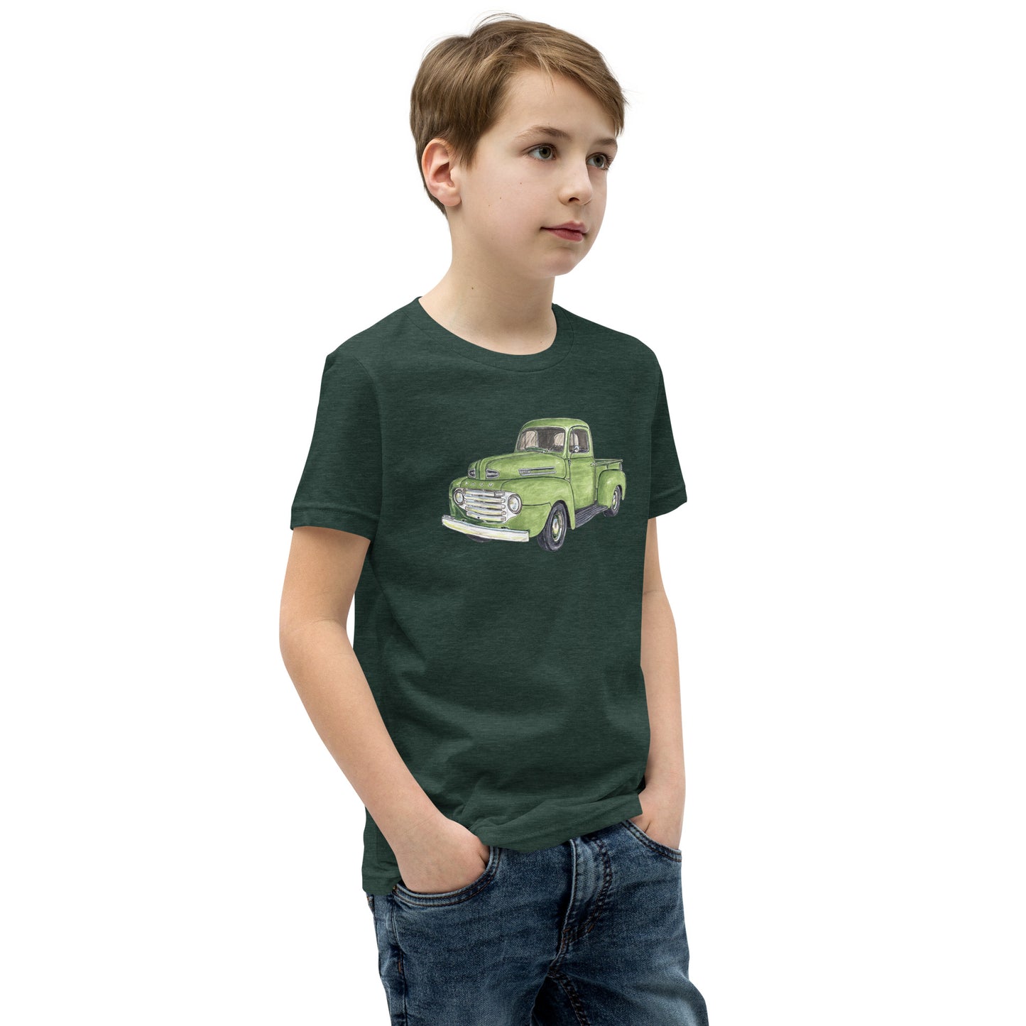 Vintage 1949 F Truck Green Youth Short Sleeve T-Shirt