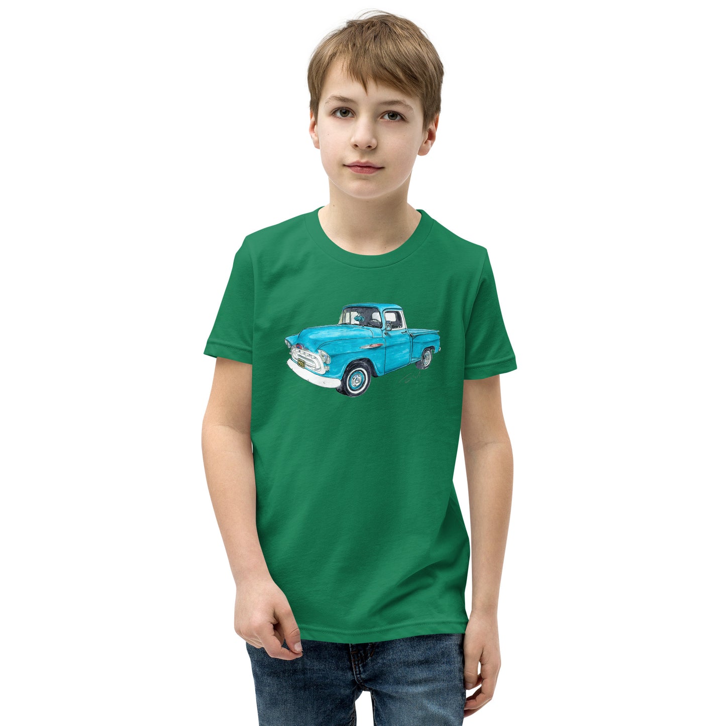 Vintage 1957 C Truck Blue Youth Short Sleeve T-Shirt