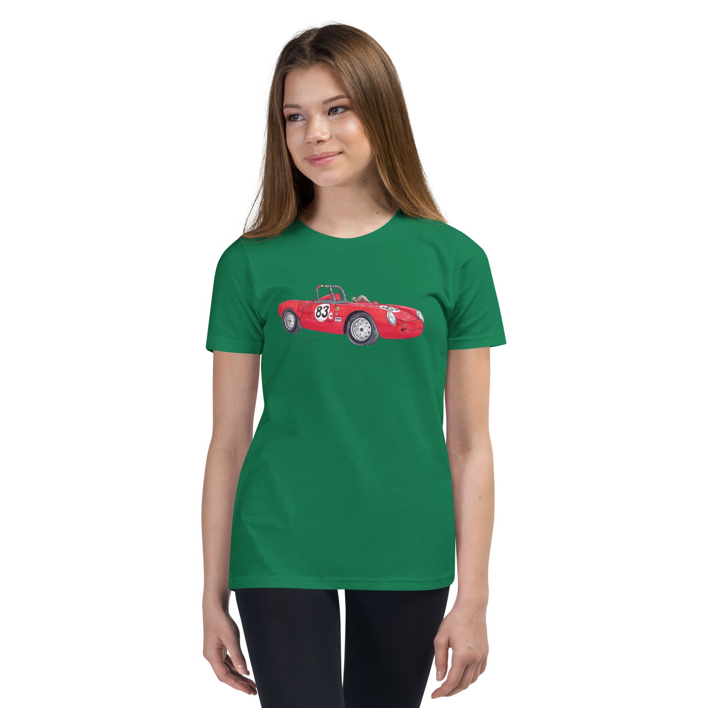 1955 P 550A Spyder Red Youth Short Sleeve T-Shirt