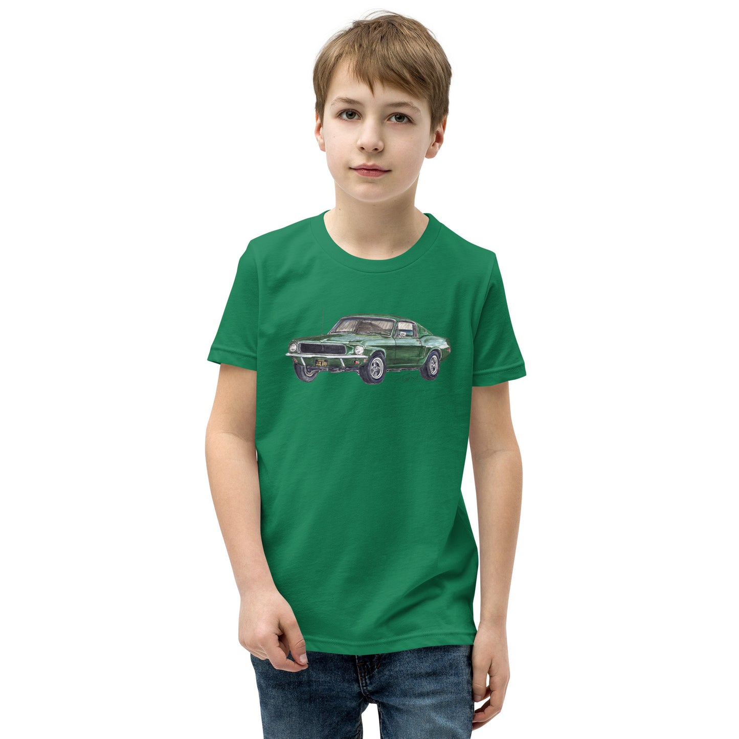 1968 B Mustang GT Green Youth Short Sleeve T-Shirt