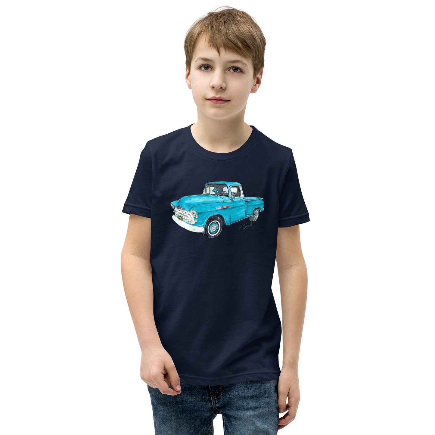 Vintage 1957 C Truck Blue Youth Short Sleeve T-Shirt