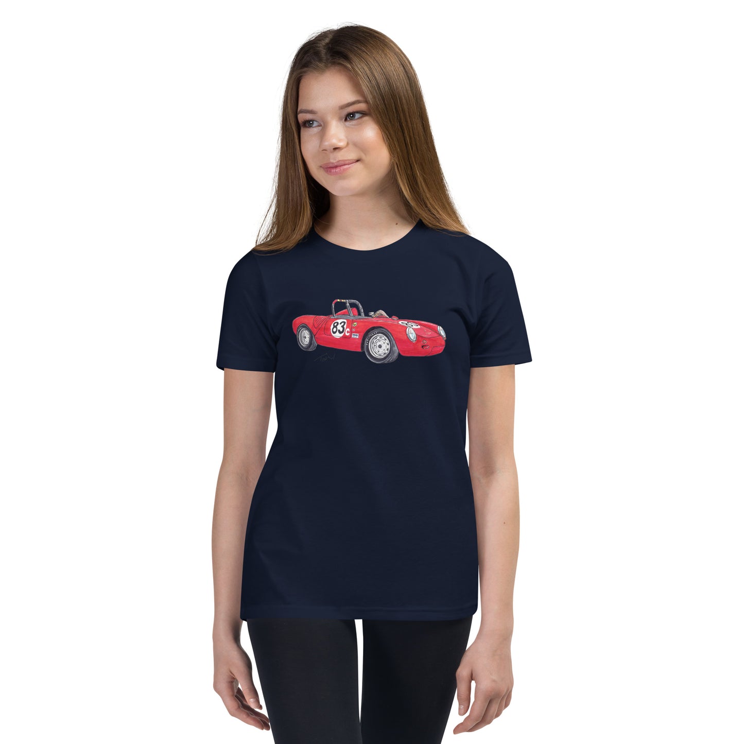 1955 P 550A Spyder Red Youth Short Sleeve T-Shirt