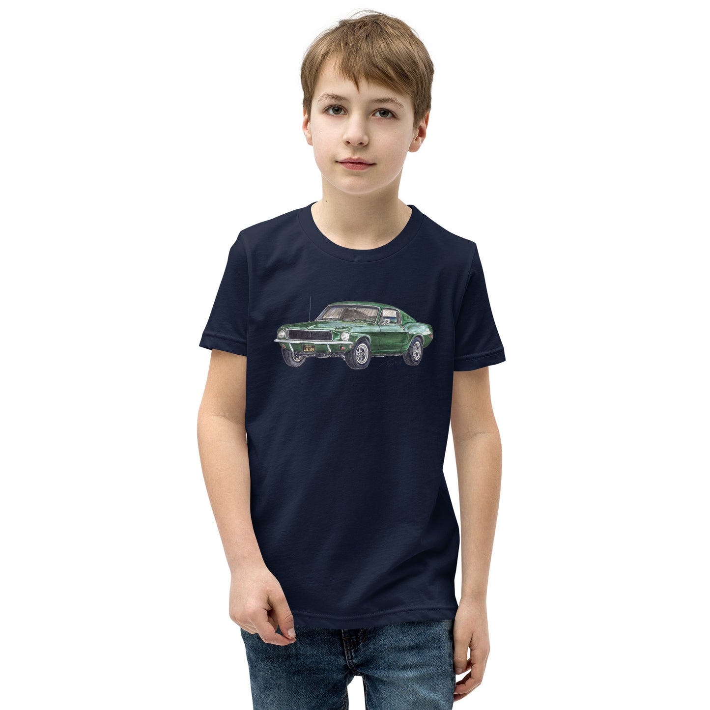 1968 B Mustang GT Green Youth Short Sleeve T-Shirt