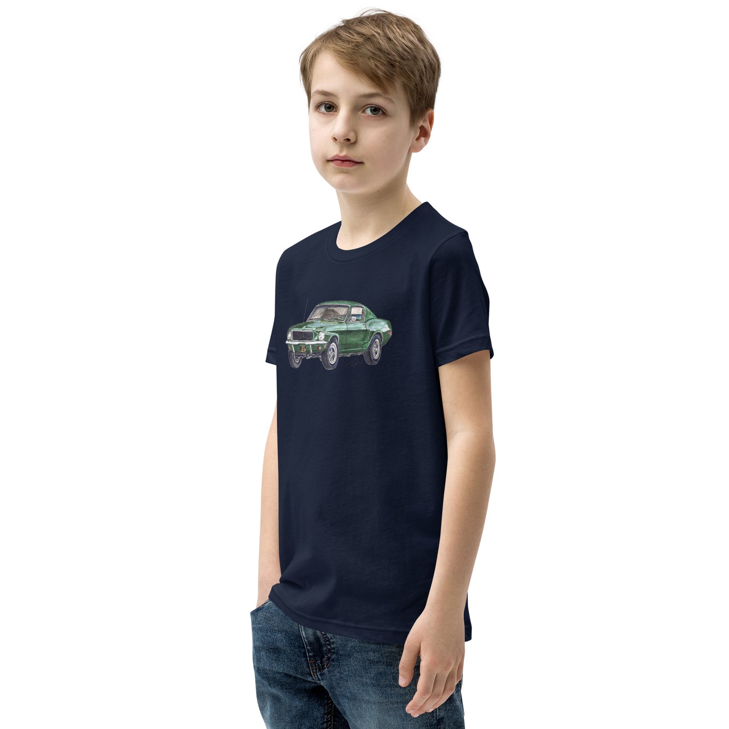 1968 B Mustang GT Green Youth Short Sleeve T-Shirt