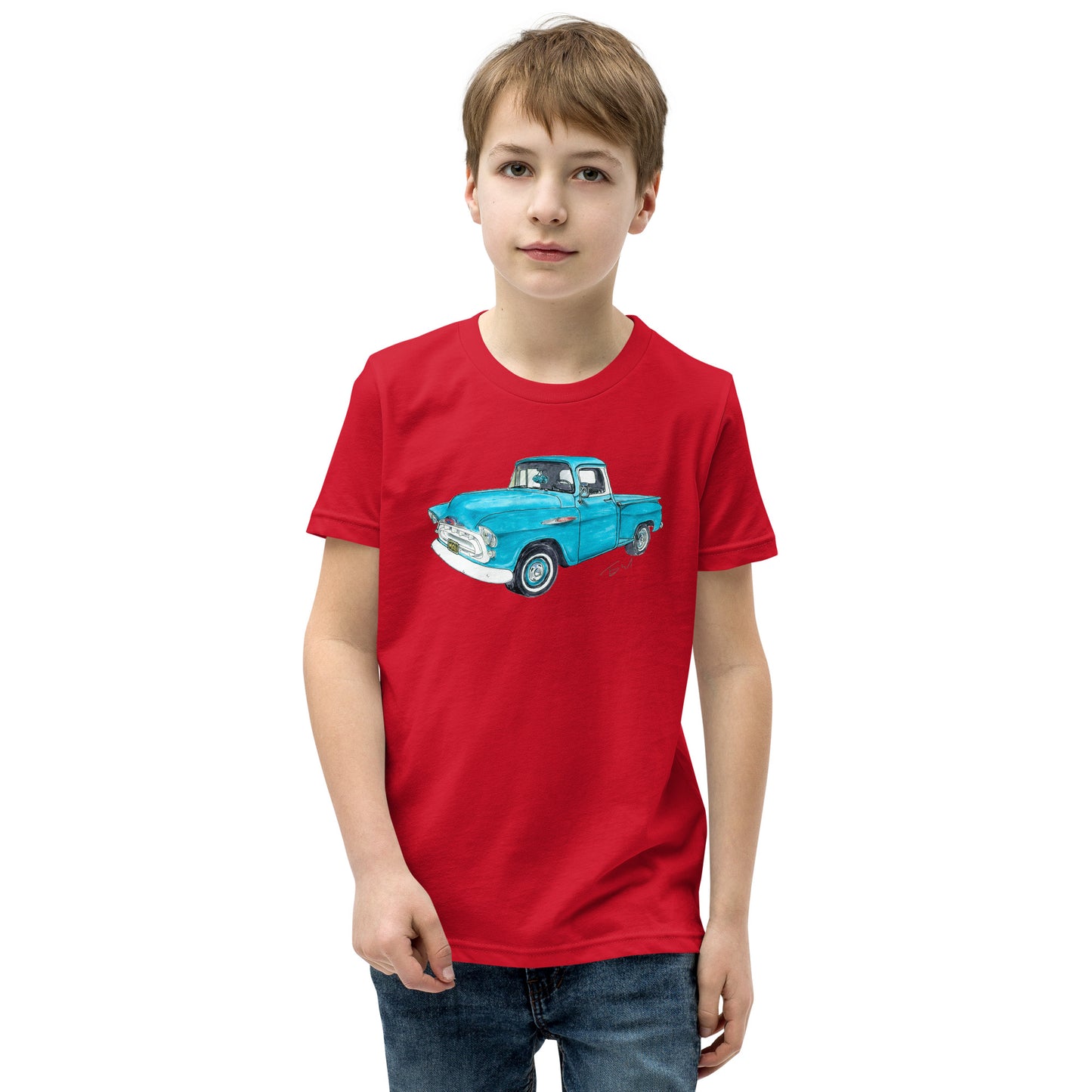 Vintage 1957 C Truck Blue Youth Short Sleeve T-Shirt