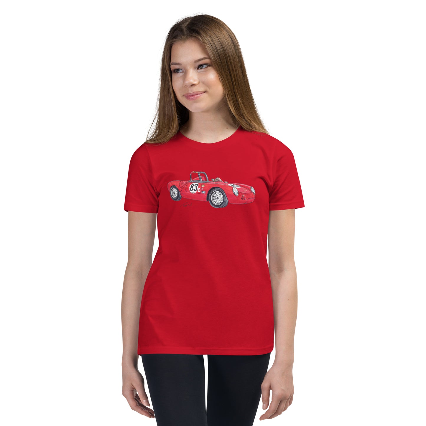 1955 P 550A Spyder Red Youth Short Sleeve T-Shirt