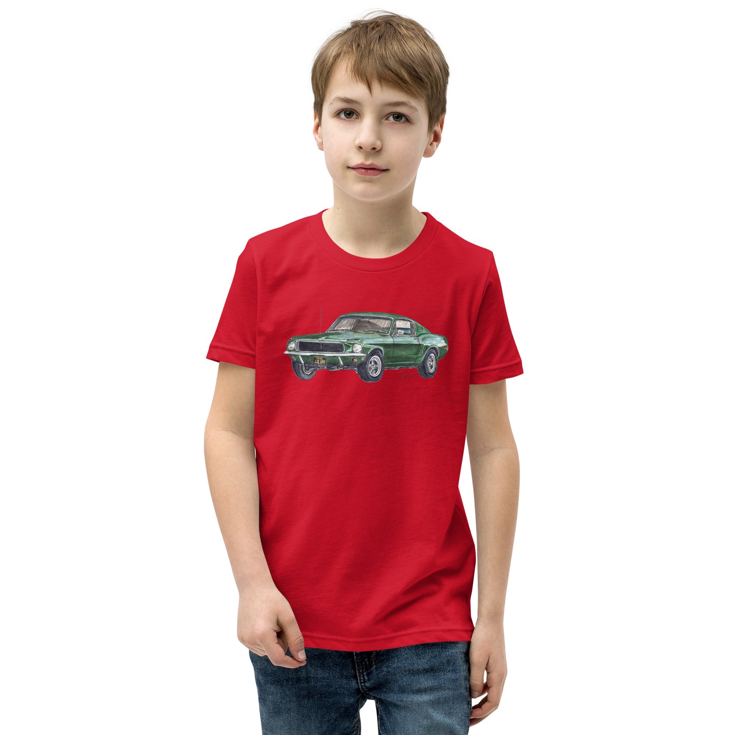 1968 B Mustang GT Green Youth Short Sleeve T-Shirt