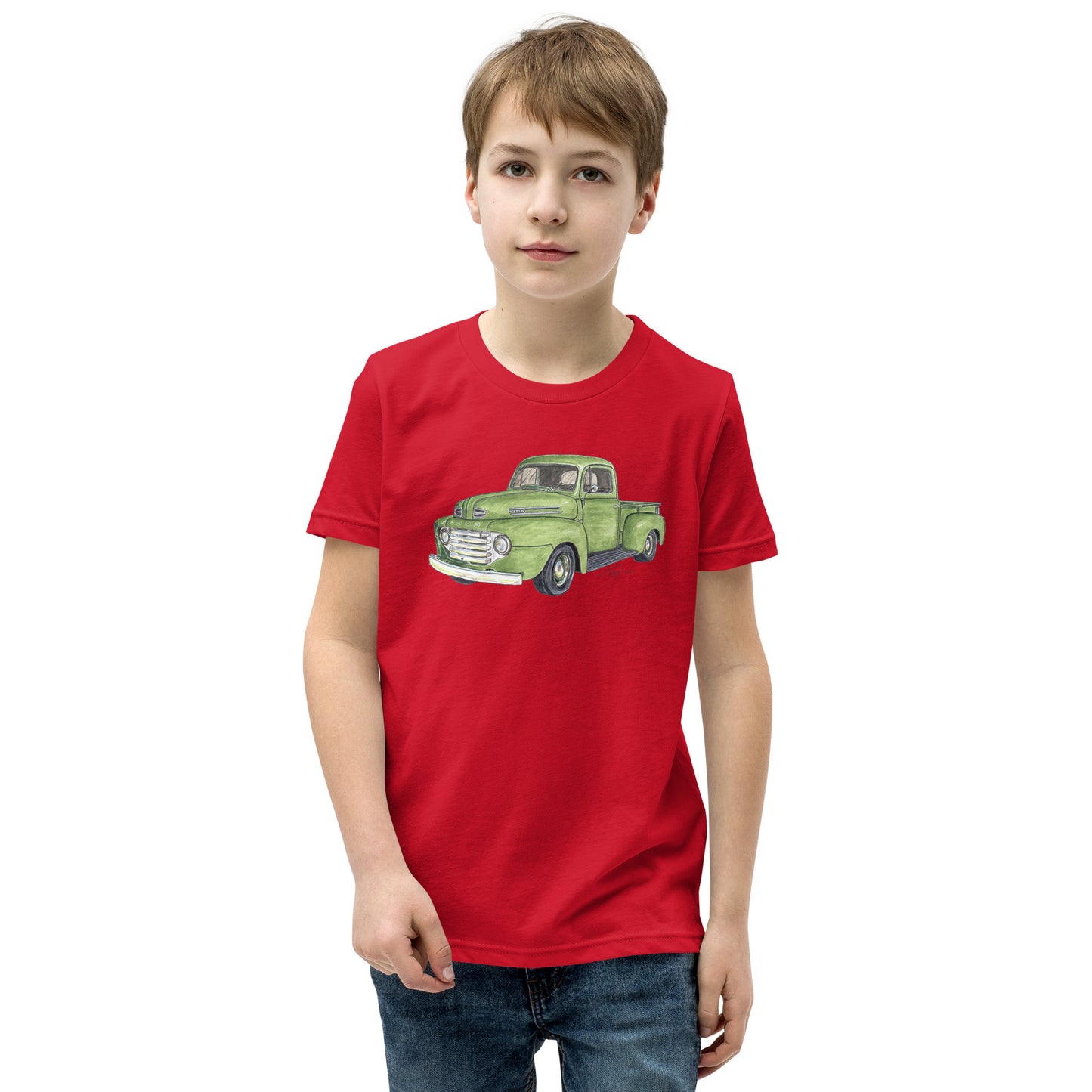 Vintage 1949 F Truck Green Youth Short Sleeve T-Shirt