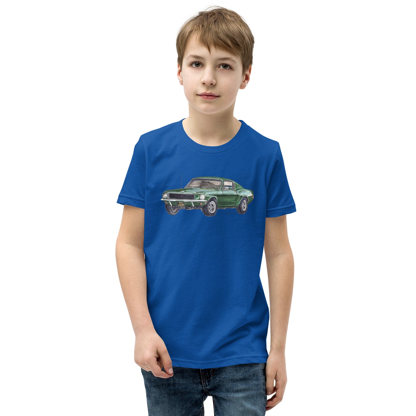 1968 B Mustang GT Green Youth Short Sleeve T-Shirt