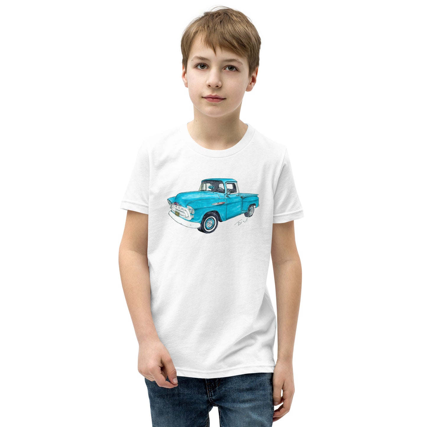 Vintage 1957 C Truck Blue Youth Short Sleeve T-Shirt