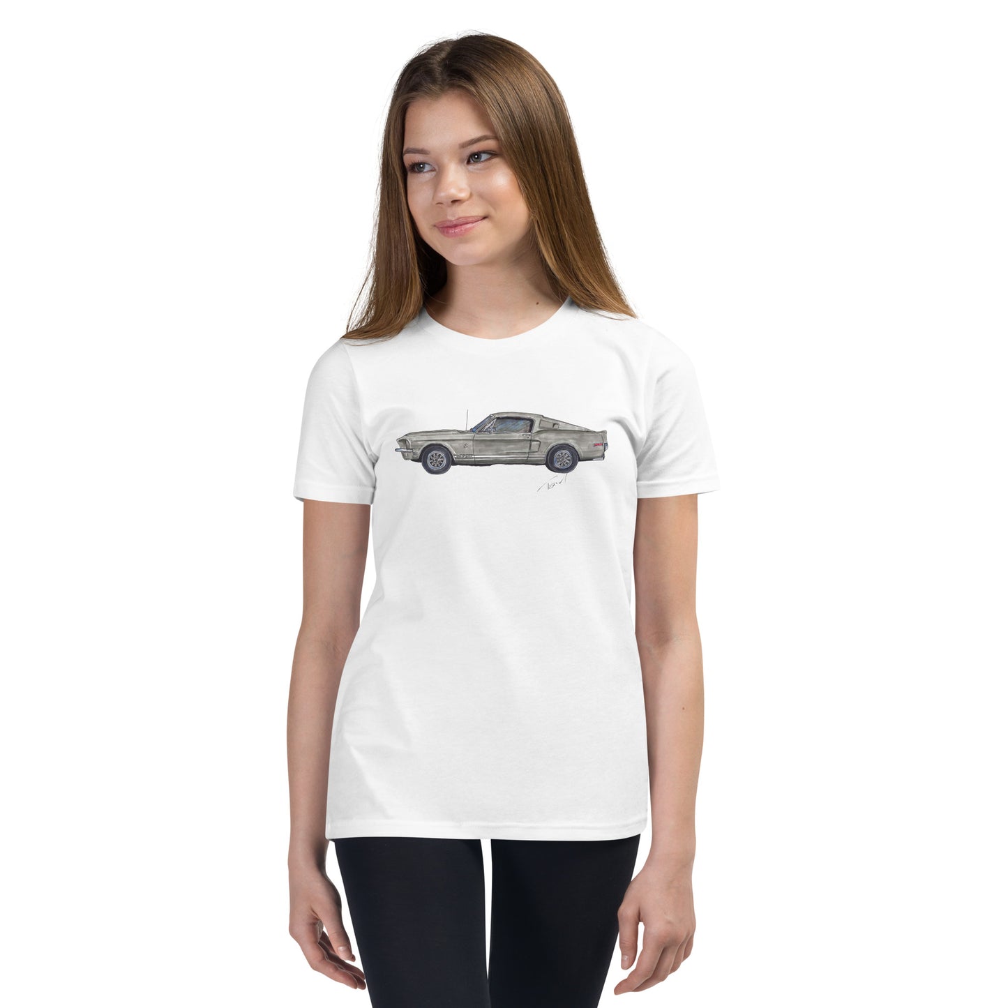 1968 M Shelby GT500 Silver Youth Short Sleeve T-Shirt