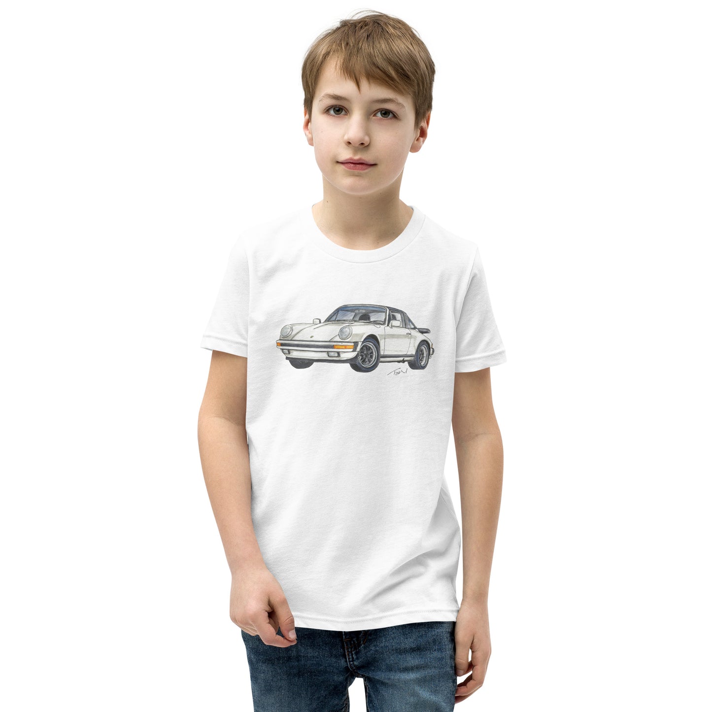 1986 911 Targa White Youth Short Sleeve T-Shirt