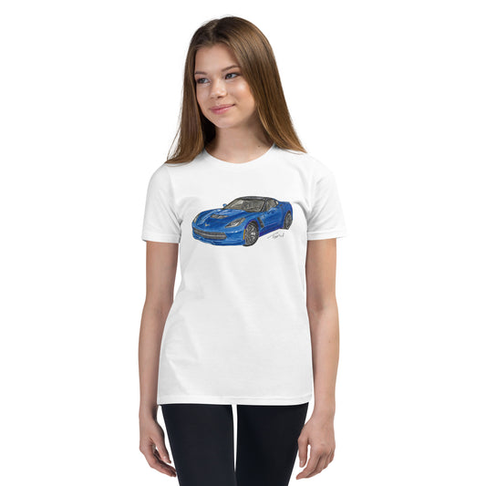 2015 C Stingray Blue Youth Short Sleeve T-Shirt