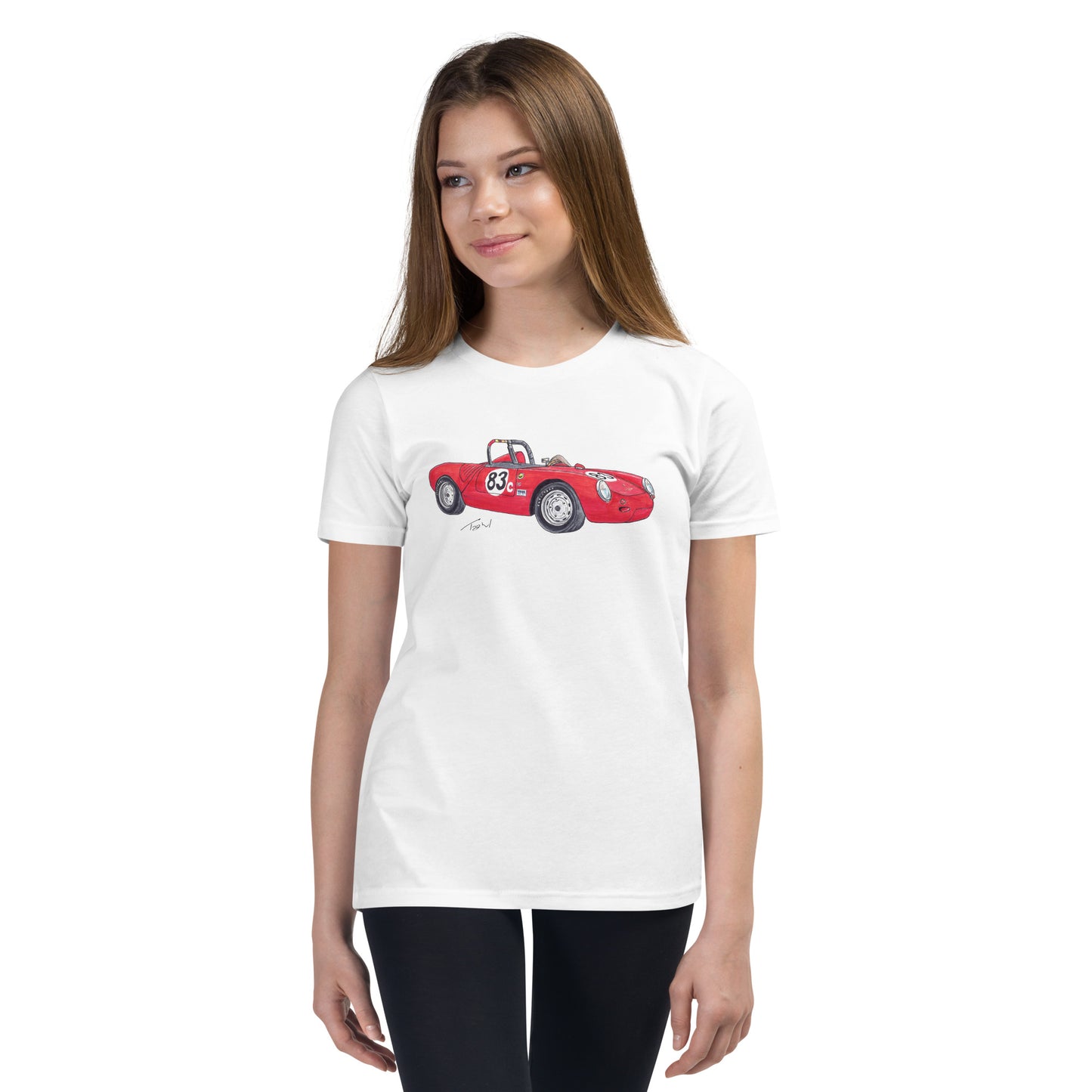 1955 P 550A Spyder Red Youth Short Sleeve T-Shirt