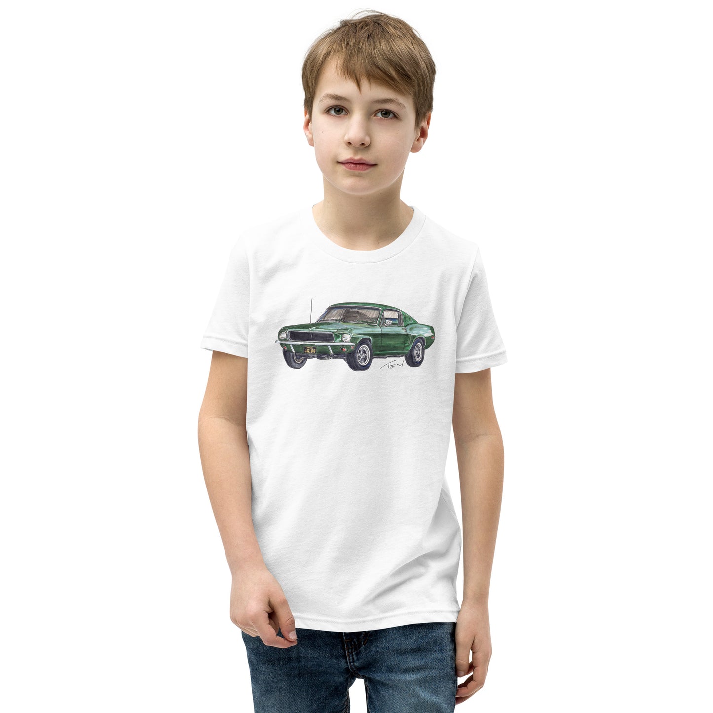 1968 B Mustang GT Green Youth Short Sleeve T-Shirt