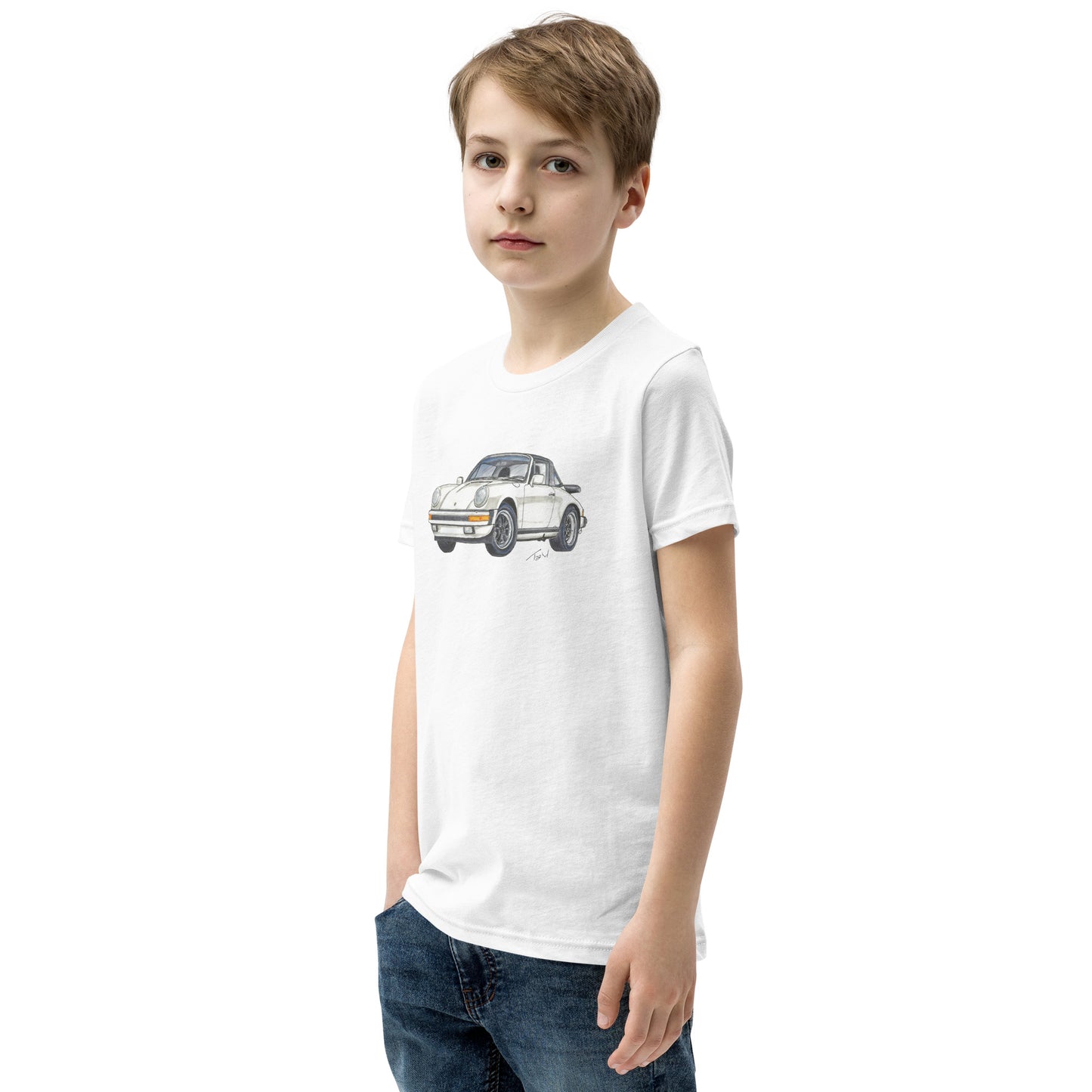 1986 911 Targa White Youth Short Sleeve T-Shirt