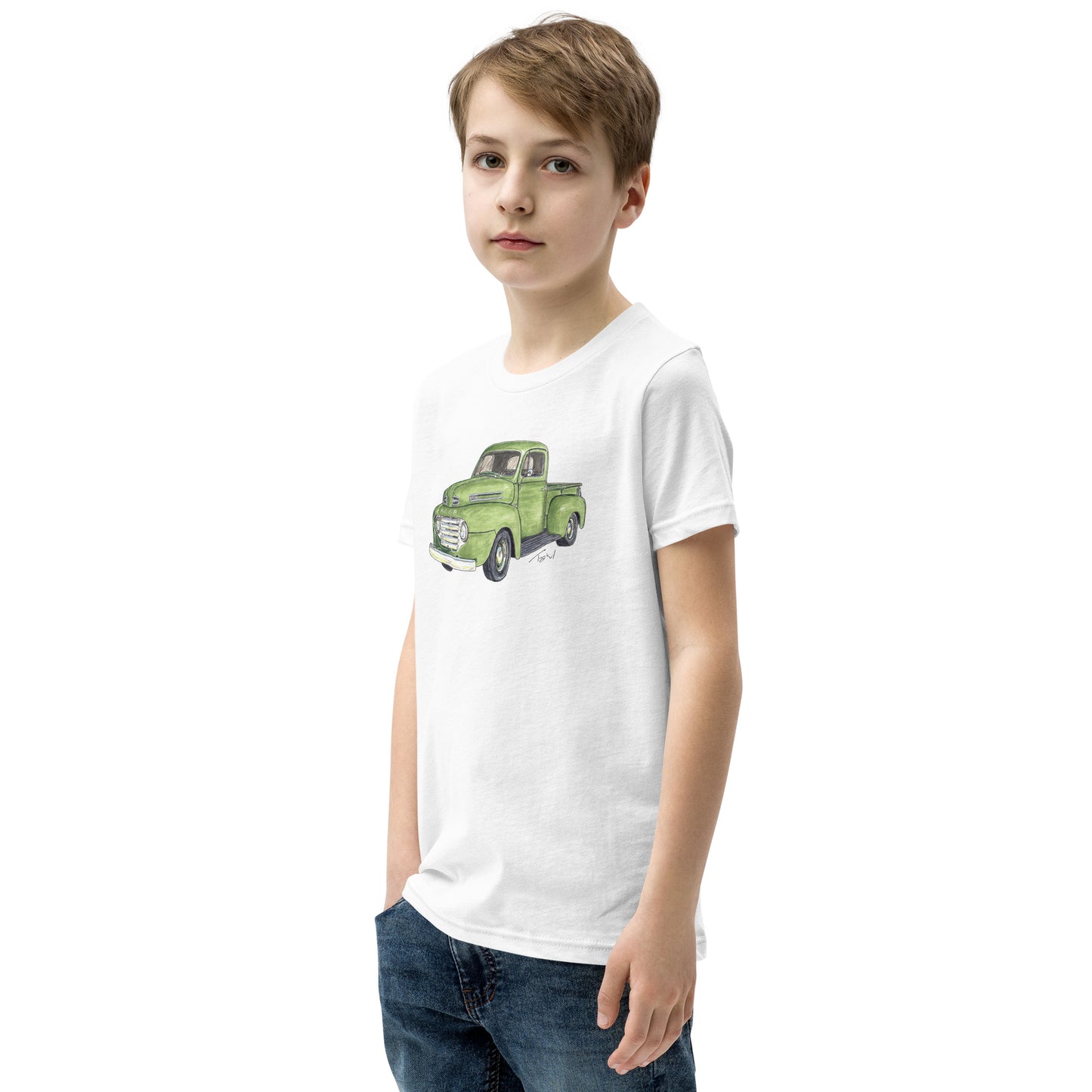 Vintage 1949 F Truck Green Youth Short Sleeve T-Shirt