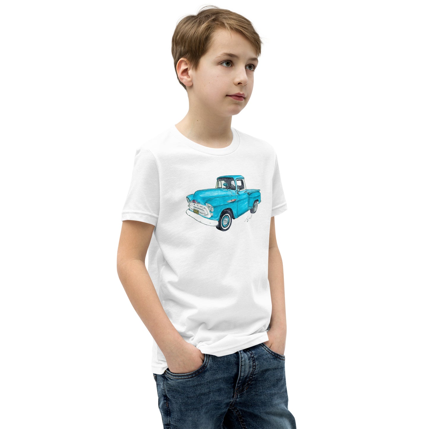 Vintage 1957 C Truck Blue Youth Short Sleeve T-Shirt