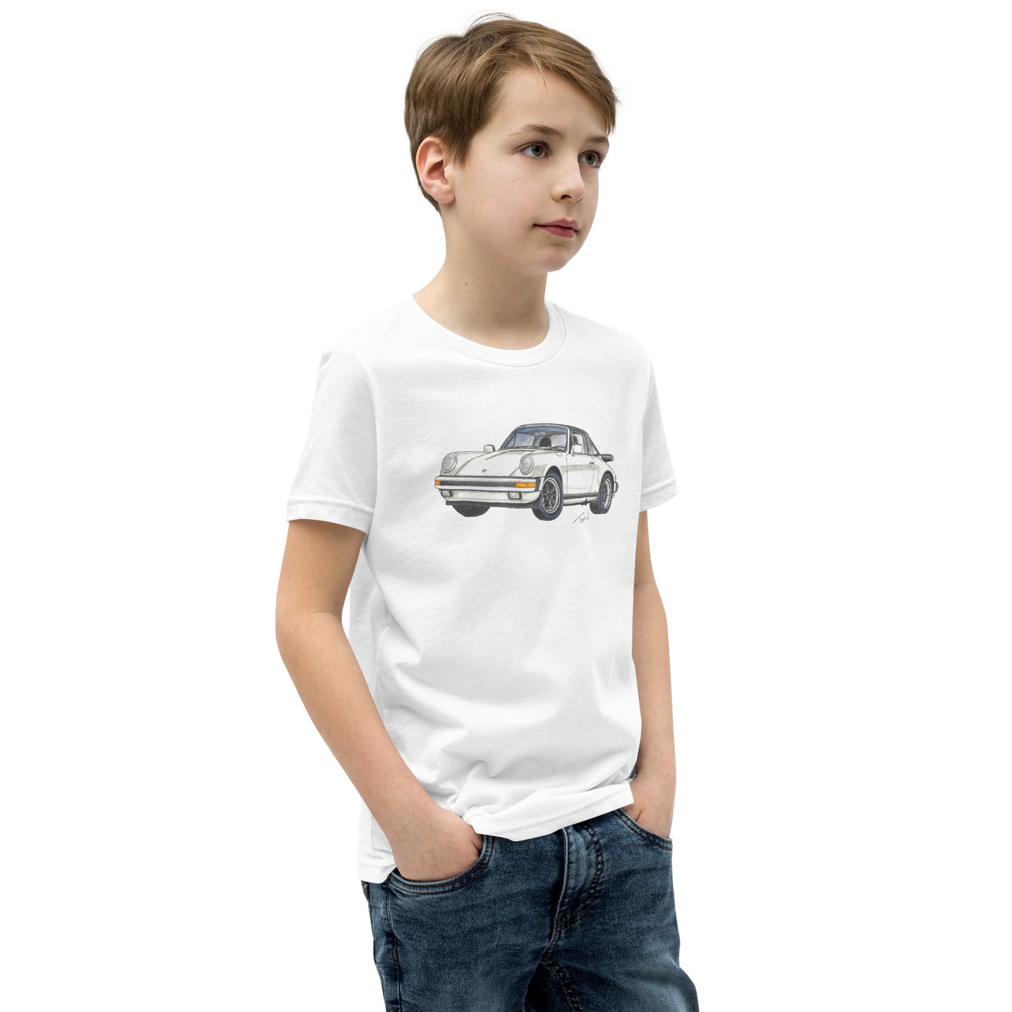 1986 911 Targa White Youth Short Sleeve T-Shirt