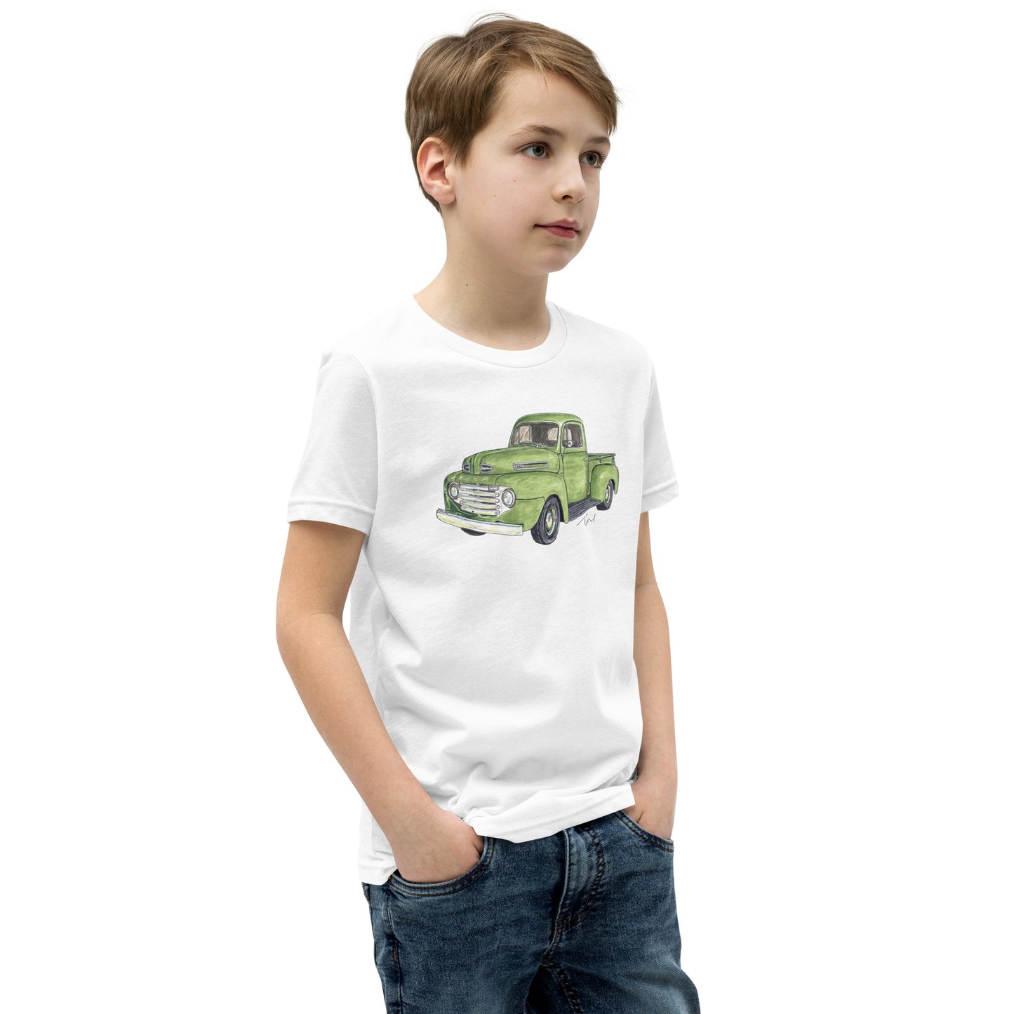 Vintage 1949 F Truck Green Youth Short Sleeve T-Shirt